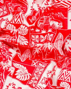 Polynesian fabric PEHE Red - Tissushop